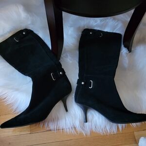 Elegant Black Suede Women's Boots By Nine West